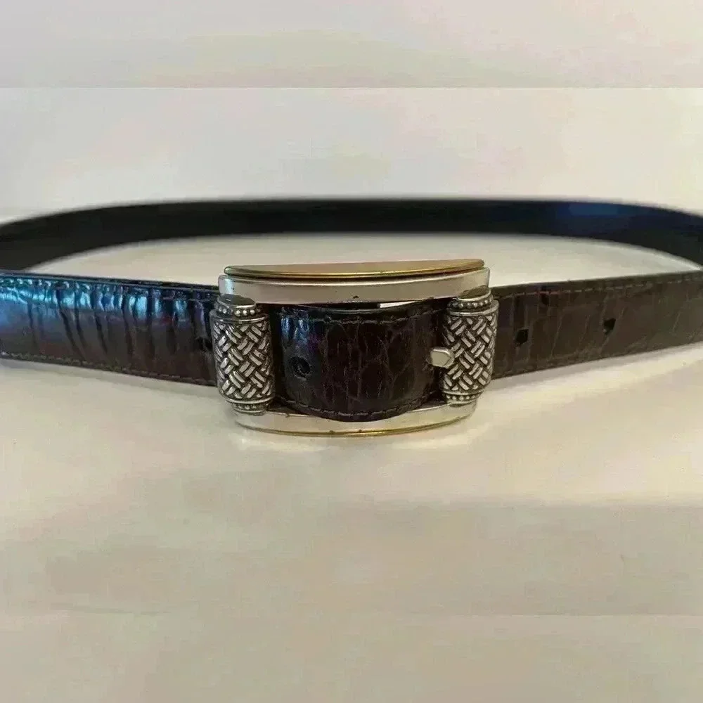 Vintage Western Women's Dark Brown Leather Belt Size‎ M/L 32